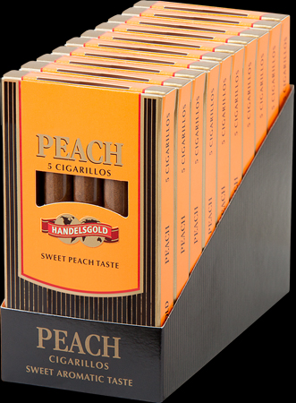 Handelsgold Peach Cigarillos. Блок на 10 пачек