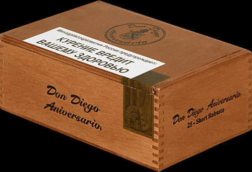 Don Diego Aniversary Export Short Robusto. Коробка на 25 сигар